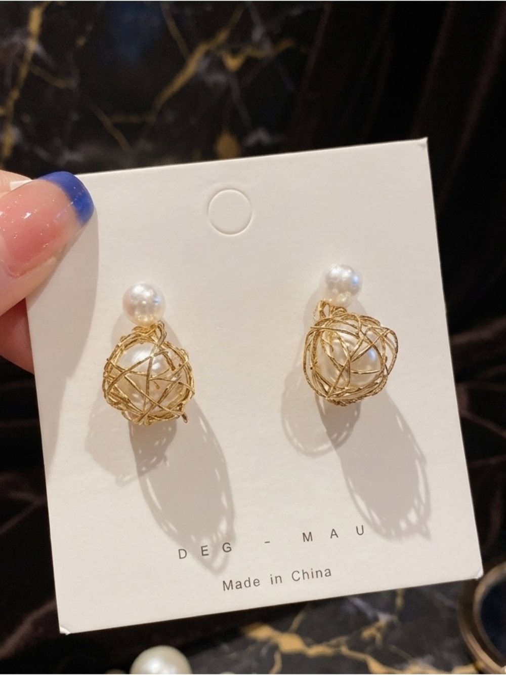 Gold Wire Cage Pearl Drop Earrings - Women’s Jewelry! NWT 3 for $10